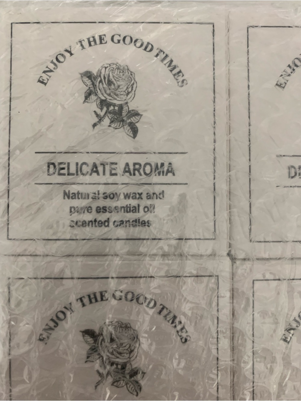 Delicate Aroma Scented Candle Labels - White & Black